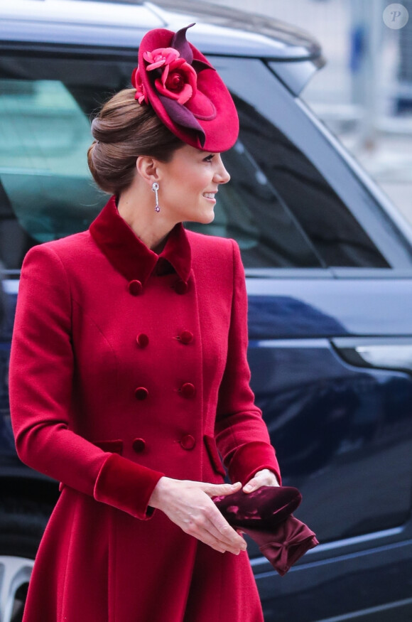 Kate Middleton, duchesse de Cambridge - La famille royale d'Angleterre à la cérémonie du Commonwealth en l'abbaye de Westminster à Londres, le 9 mars 2020.