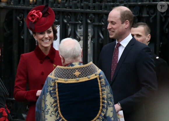 Le prince William, duc de Cambridge, et Kate Middleton, duchesse de Cambridge - La famille royale d'Angleterre à la cérémonie du Commonwealth en l'abbaye de Westminster à Londres, le 9 mars 2020.