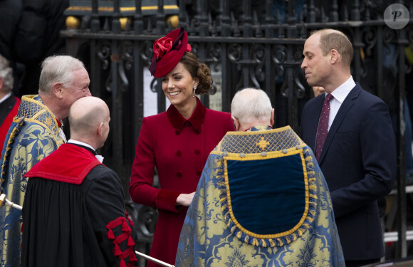 Le prince William, duc de Cambridge, et Kate Middleton, duchesse de Cambridge - La famille royale d'Angleterre à la cérémonie du Commonwealth en l'abbaye de Westminster à Londres, le 9 mars 2020.