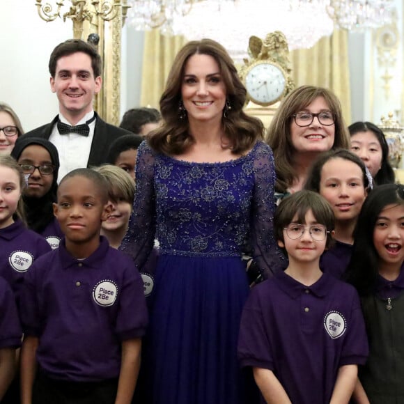 Kate Middleton, duchesse de Cambridge, assiste au dîner de gala du 25e anniversaire de l'association caritative "Place2Be" à Buckingham Palace. Londres. Le 9 mars 2020. @Chris Jackson/PA Wire/ABACAPRESS.COM