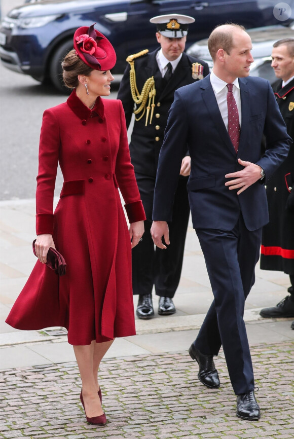 Le prince William, duc de Cambridge, et Kate Middleton, duchesse de Cambridge - La famille royale d'Angleterre à la cérémonie du Commonwealth en l'abbaye de Westminster à Londres, le 9 mars 2020.