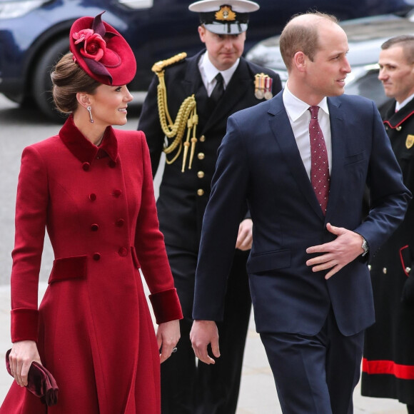 Le prince William, duc de Cambridge, et Kate Middleton, duchesse de Cambridge - La famille royale d'Angleterre à la cérémonie du Commonwealth en l'abbaye de Westminster à Londres, le 9 mars 2020.