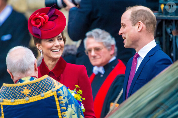 Kate Middleton, Prince William, - La famille royale d'Angleterre lors de la cérémonie du Commonwealth en l'abbaye de Westminster à Londres, le 9 mars 2020.