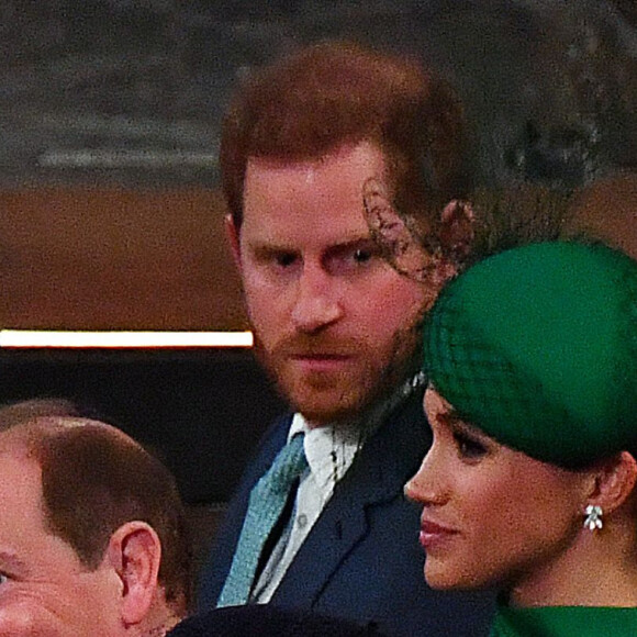 Le prince Edward, comte de Wessex, Sophie Rhys-Jones, comtesse de Wessex, Le prince William, duc de Cambridge, et Catherine (Kate) Middleton, duchesse de Cambridge, Le prince Harry, duc de Sussex, Meghan Markle, duchesse de Sussex - La famille royale d'Angleterre lors de la cérémonie du Commonwealth en l'abbaye de Westminster à Londres le 9 mars 2020.