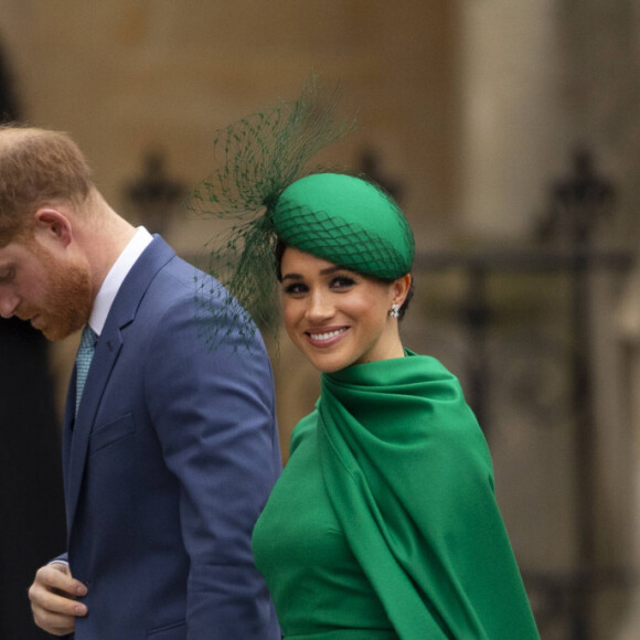 Le prince Harry, duc de Sussex, et Meghan Markle, duchesse de Sussex - La famille royale d'Angleterre lors de la cérémonie du Commonwealth en l'abbaye de Westminster à Londres. Le 9 mars 2020