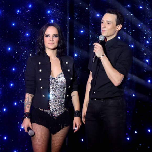 Exclusif - Alizée et son mari Grégoire Lyonnet lors du tournage de l'émission "Tous au Moulin Rouge pour le Sidaction" au Moulin Rouge à Paris le 20 mars. © Cyril Moreau - Dominique Jacovides / Bestimage
