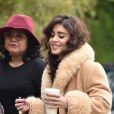 Vanessa Hudgens à la sortie d'une séance photo en compagnie de sa mère Gina Guangco dans le quartier de Los Feliz à Los Angeles, le 9 mars 2020  Actress Vanessa Hudgens is all smiles and covered in a faux fur coat as she wraps up a photo shoot in Los Feliz. Vanessa had her hair done and carried a cup of coffee with her as she and her team concluded the shoot. 9th march 202009/03/2020 - Los Angeles