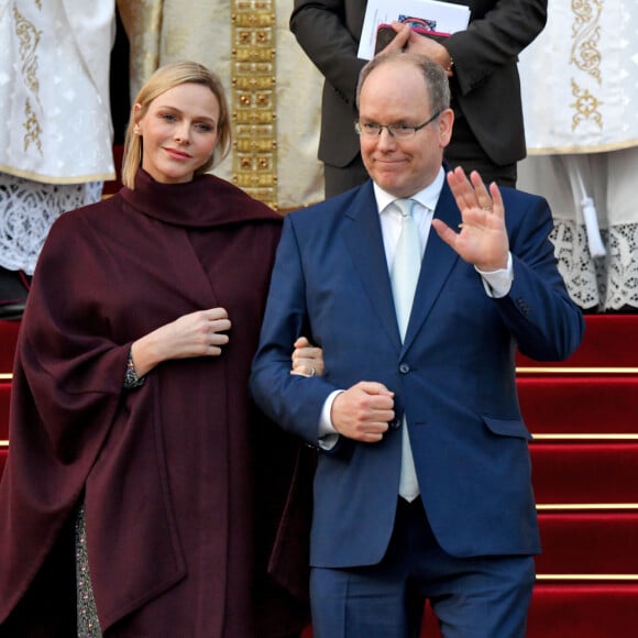 Exclusif - Ordination du nouvel archevêque de la Prinpauté de Monaco, Dominique Marie David, en présence du prince Souverain Albert II de Monaco et sa femme la princesse Charlene à Monaco le 8 mars 2019. Monseigneur Dominique Marie David remplace Monseigneur Bernard Barsi en poste à Monaco depuis l'an 2000. © Bruno Bebert / PRM / Bestimage