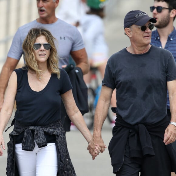 Exclusif - Tom Hanks et sa femme Rita Wilson à Sydney le 6 mars 2020.