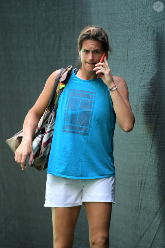 Amélie Mauresmo lors du tournoi de tennis de Miami. Le 17 mars 2019.