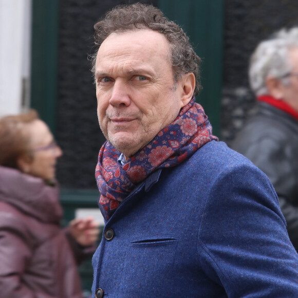 Julien Lepers - Arrivées aux obsèques de Michou en l'église Saint-Jean de Montmartre à Paris. Le 31 janvier 2020 © Panoramic / Bestimage