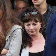 Exclusif - Odile Schmitt (voix française d'Eva Longoria, dans "Desperate Housewives" et "Les Feux de l'amour") - Obsèques de Caroline Beaune, au cimetière du Père Lachaise à Paris, le 30 juillet 2014.