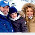 Ingrid Chauvin, Thierry Peythieu et Tom au ski,le 31 décembre 2020