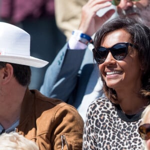 Stéphane Plaza et Karine Le Marchand - Célébrités dans les tribunes des internationaux de France de tennis de Roland Garros à Paris, France, le 8 juin 2019. © Jacovides / Moreau/Bestimage