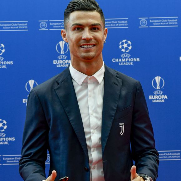 Cristiano Ronaldo au photocall de la cérémonie du tirage au sort de la phase de poules de l'édition 2019-2020 de la Ligue des Champions à Monaco, le 29 août 2019.