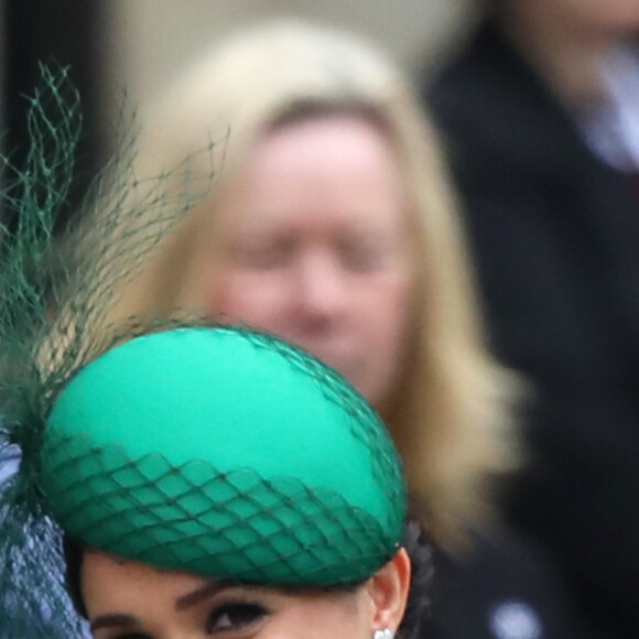 Le prince Harry, duc de Sussex, et Meghan Markle, duchesse de Sussex - La famille royale d'Angleterre lors de la cérémonie du Commonwealth en l'abbaye de Westminster à Londres, le 9 mars 2020.