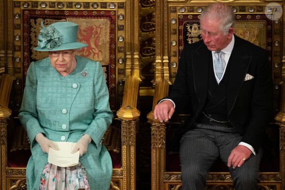 Le prince Charles, prince de Galles, la reine Elisabeth II d'Angleterre - Arrivée de la reine Elizabeth II et discours à l'ouverture officielle du Parlement à Londres le 19 décembre 2019.