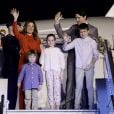 Justin Trudeau, premier ministre du Canada, arrive à New Delhi en famille avec sa femme Sophie et leurs enfants Xavier, Ella et Hadrien pour une visite de 7 jours le 17 février 2018.