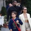 Exclusif - Kourtney Kardashian se promène avec son fils Mason et des amis dans les rues de Portofino en Italie. La star de télé-réalité est allée faire du shopping chez Balanciaga avant de déjeuner en terrasse, le 6 août 2019