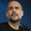 Pep Guardiola - L'entraîneur de Manchester City lors d'une conférence de presse au stade Santiago Bernabeu à Madrid, Espagne, le 25 février 2020.