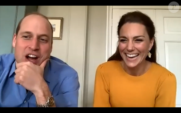 Kate Middleton et William en visioconférence sur Instagram, le 8 avril 2020.