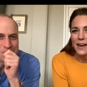 Kate Middleton et William en visioconférence sur Instagram, le 8 avril 2020.