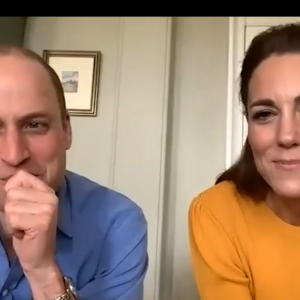 Kate Middleton et William en visioconférence sur Instagram, le 8 avril 2020.