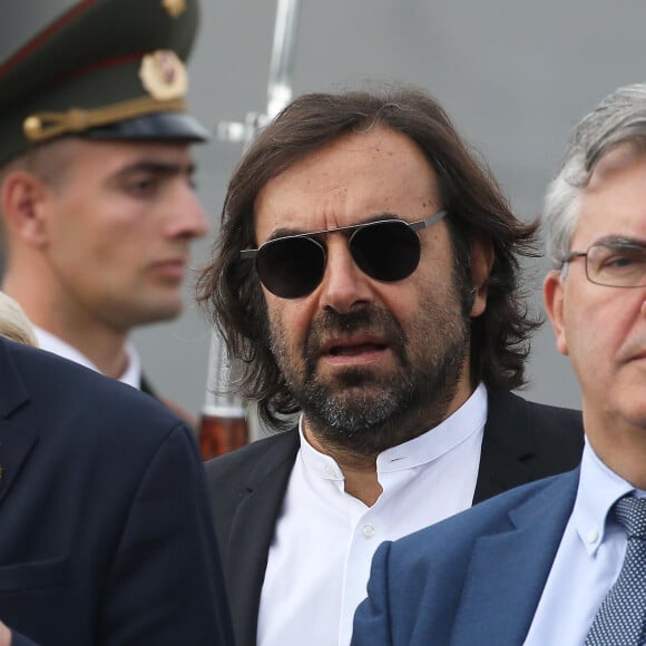 André Manoukian lors de la cérémonie au mémorial du génocide arménien (Tsitsernakaberd) à Erevan le 11 octobre 2018. © Dominique Jacovides / Bestimage