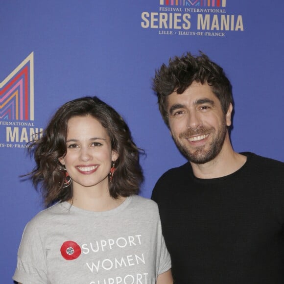 Lucie Lucas, Agustin Galiana de la série "Clem" - 10e édition du Festival Series Mania à Lille, le 24 mars 2019.