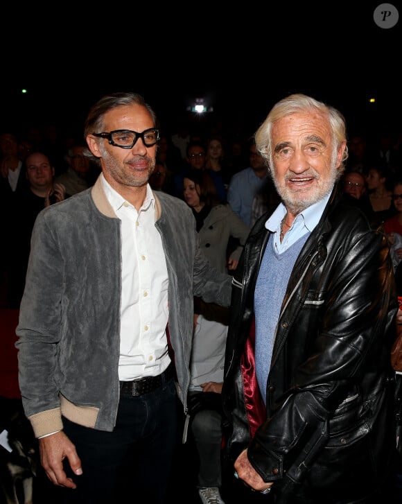 Paul et Jean-Paul Belmondo - Présentation du documentaire Belmondo par Belmondo au cinéma Pathé Bellecour lors de la 7éme édition du Festival Lumiére de Lyon le 13 octobre 2015.