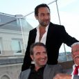 Exclusif - Gilles Lellouche, Jean Dujardin, Jean-Paul Belmondo - Soirée de Gala caritative au profit de l'association "Des Cantines Scolaires pour les Enfants du Sahel" à Cannes au Five Seas Hotel, le 31 mai 2014.
