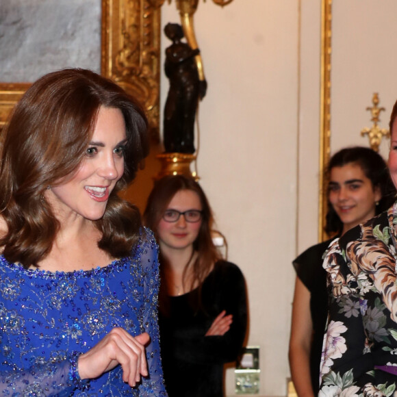 Kate Middleton, duchesse de Cambridge, assiste au dîner de gala à l'occasion du 25 ème anniversaire de l'association caritative "Place2Be" à Buckingham Palace à Londres, le 9 mars 2020.