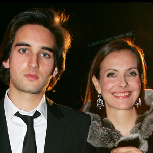Carole Bouquet et son fils Dimitri Rassam - Dîner au Fouquet's dans le cadre de la 31e cérémonie des César au théâtre du Châtelet le 25 février 2006.