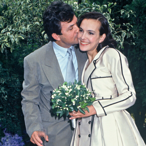 Carole Bouquet et Jacques Leibowitch le jour de leur mariage en 1991.