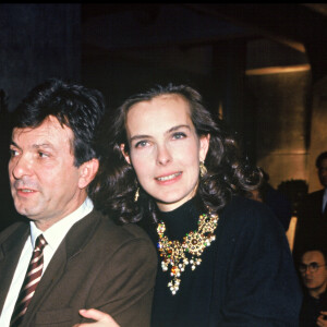 Carole Bouquet et Jacques Leibowitch lors d'une soirée pour la lutte contre le Sida à Paris en 1992.