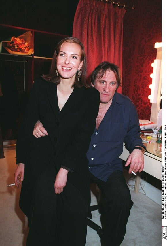Carole Bouquet et Gérard Depardieu - Générale "Les portes du ciel" à Paris le 17 janvier 1999.