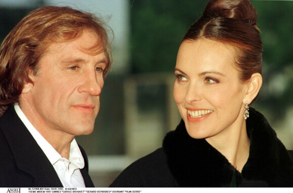 Gérard Depardieu et Carole Bouquet lors du 15e MIDEM de Cannes en 1997.