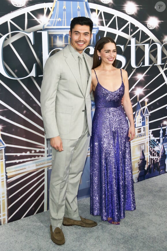 Henry Golding, Emilia Clarke - Première de Last Christmas à New York le 29 octobre 2019.