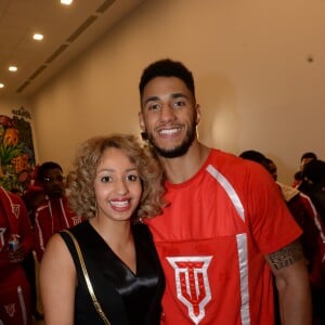 Exclusif - Estelle Mossely et son compagnon Tony Yoka - Backstage et cocktail lors du troisième round de "La Conquête" à la Seine Musicale à Boulogne-Billancourt, le 16 décembre 2017. Le boxeur français T. Yoka a remporté samedi soir son troisième succès chez les pros. © Rachid Bellak/Bestimage