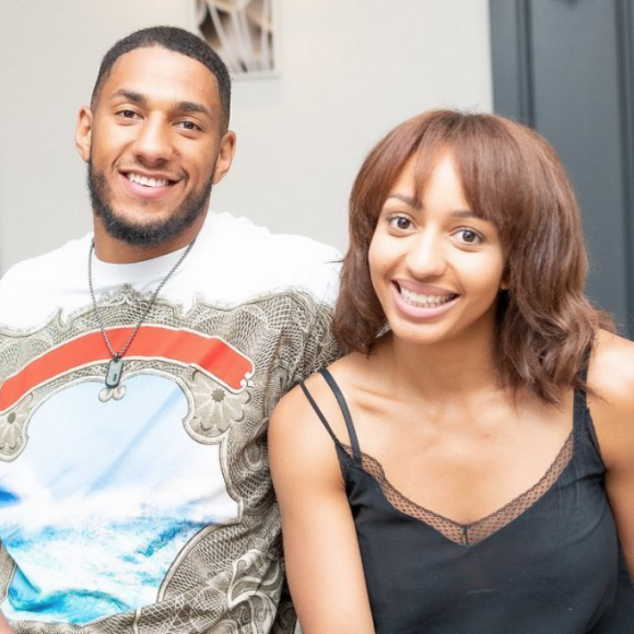 Tony Yoka, Estelle Mossely et leur fils Ali. Août 2019.