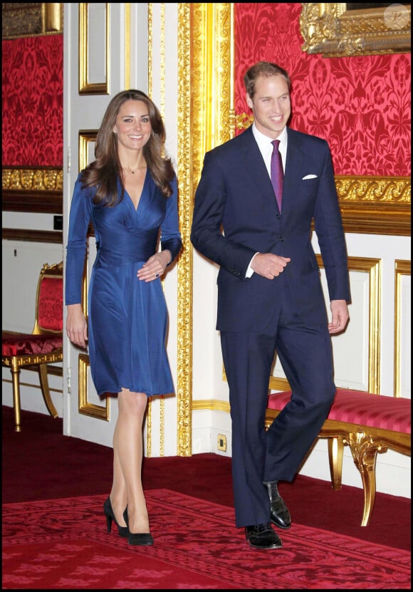 Fiançailles du prince William et Kate Middleton à Clarence House le 16 novembre 2010.