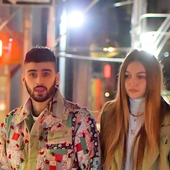 Gigi Hadid et Zayn Malik sont allés dîner au restaurant IL Buco avec B. Hadid et D. Lipa pour l'anniversaire de Yolanda Hadid (la mère de Bella et Gigi) à New York, le 11 janvier 2020.