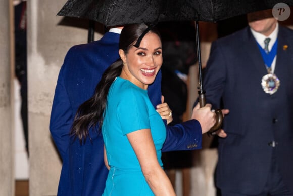 Le prince Harry, duc de Sussex, et Meghan Markle, duchesse de Sussex à la cérémonie des Endeavour Fund Awards au Mansion House à Londres, Royaume Uni, le 5 mars 2020.