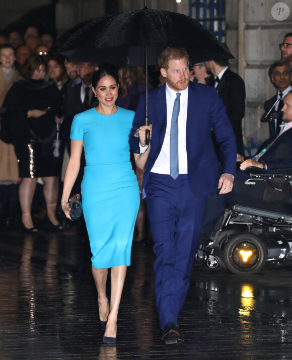 Le prince Harry, duc de Sussex, et Meghan Markle, duchesse de Sussex à la cérémonie des Endeavour Fund Awards au Mansion House à Londres, Royaume Uni, le 5 mars 2020.