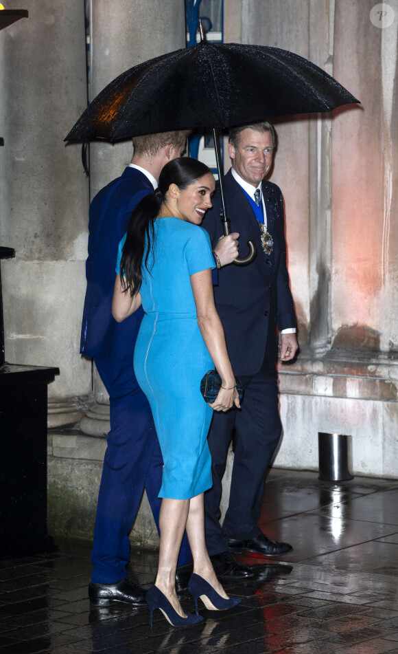 Le prince Harry, duc de Sussex, et Meghan Markle, duchesse de Sussex à la cérémonie des Endeavour Fund Awards au Mansion House à Londres, Royaume Uni, le 5 mars 2020.