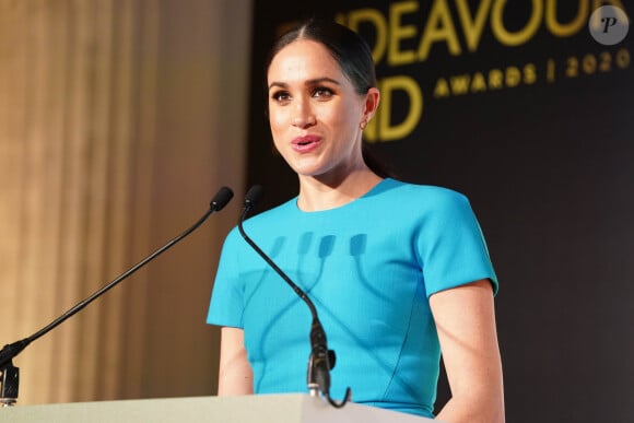 Le prince Harry, duc de Sussex, et Meghan Markle, duchesse de Sussex à la cérémonie des Endeavour Fund Awards au Mansion House à Londres, Royaume Uni, le 5 mars 2020.