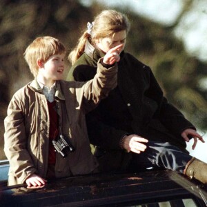 Le prince Harry lors d'une partie de chasse en famille dans le Gloucestershire, en 1997.