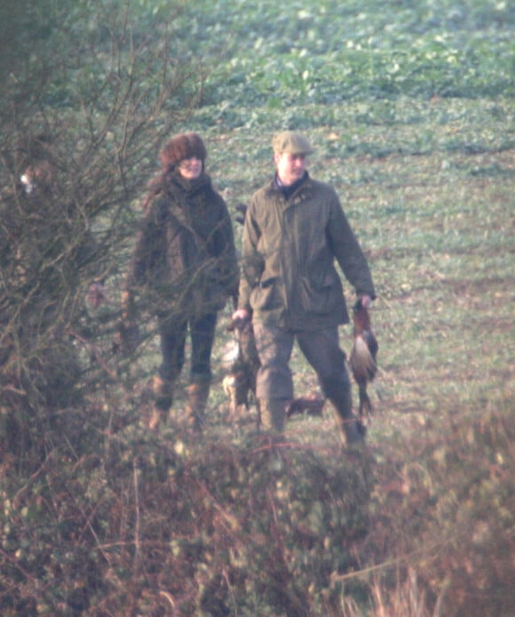Le prince William et Kate Middleton lors d'une partie de chasse à Windsor en 2007.