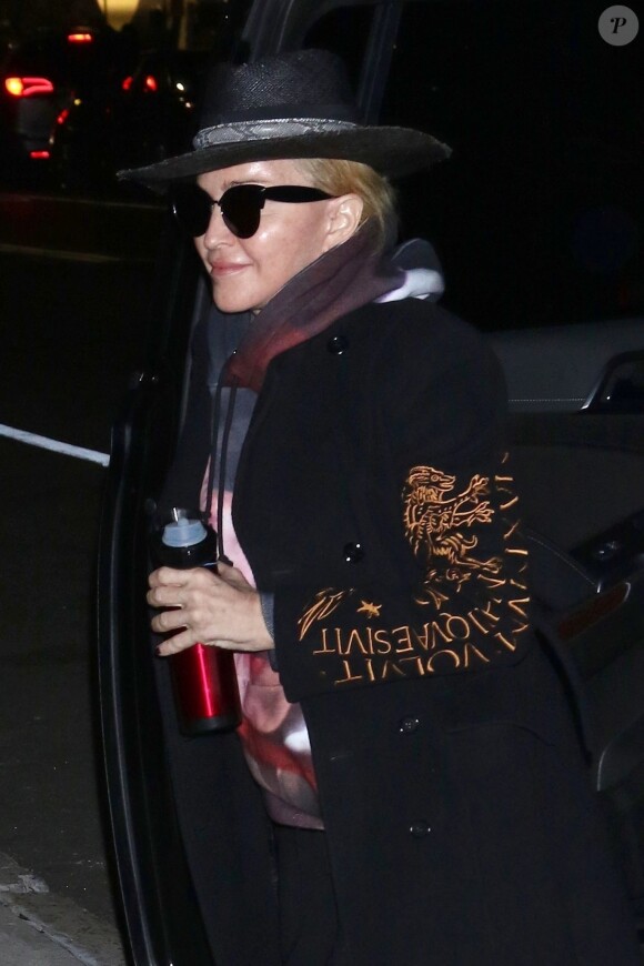 Exclusif - Madonna arrive à l'Opera Howard Gilman pour sa dernière représentation lors de sa tournée Madame X, à New York, le 12 octobre 2019.