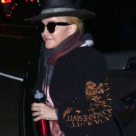 Exclusif - Madonna arrive à l'Opera Howard Gilman pour sa dernière représentation lors de sa tournée Madame X, à New York, le 12 octobre 2019.